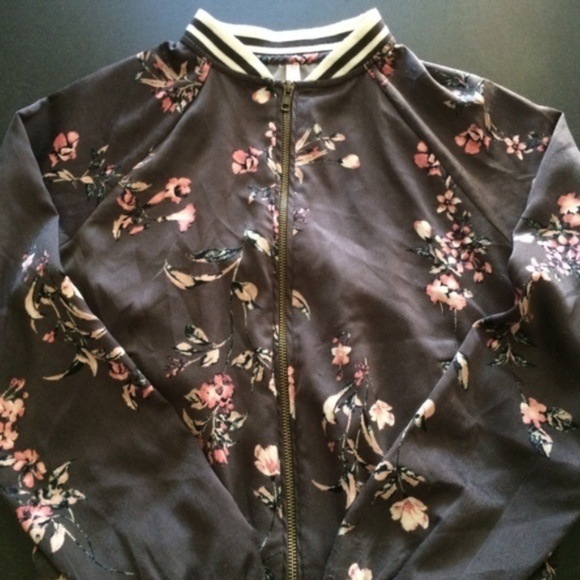 Xhilaration Jackets & Blazers - Xhilaration Floral Bomber Jacket